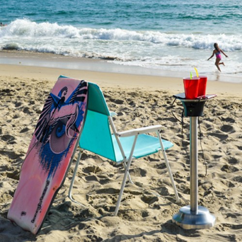 Set of 5 Resort Chargers, Ice Buckets and Table Stands